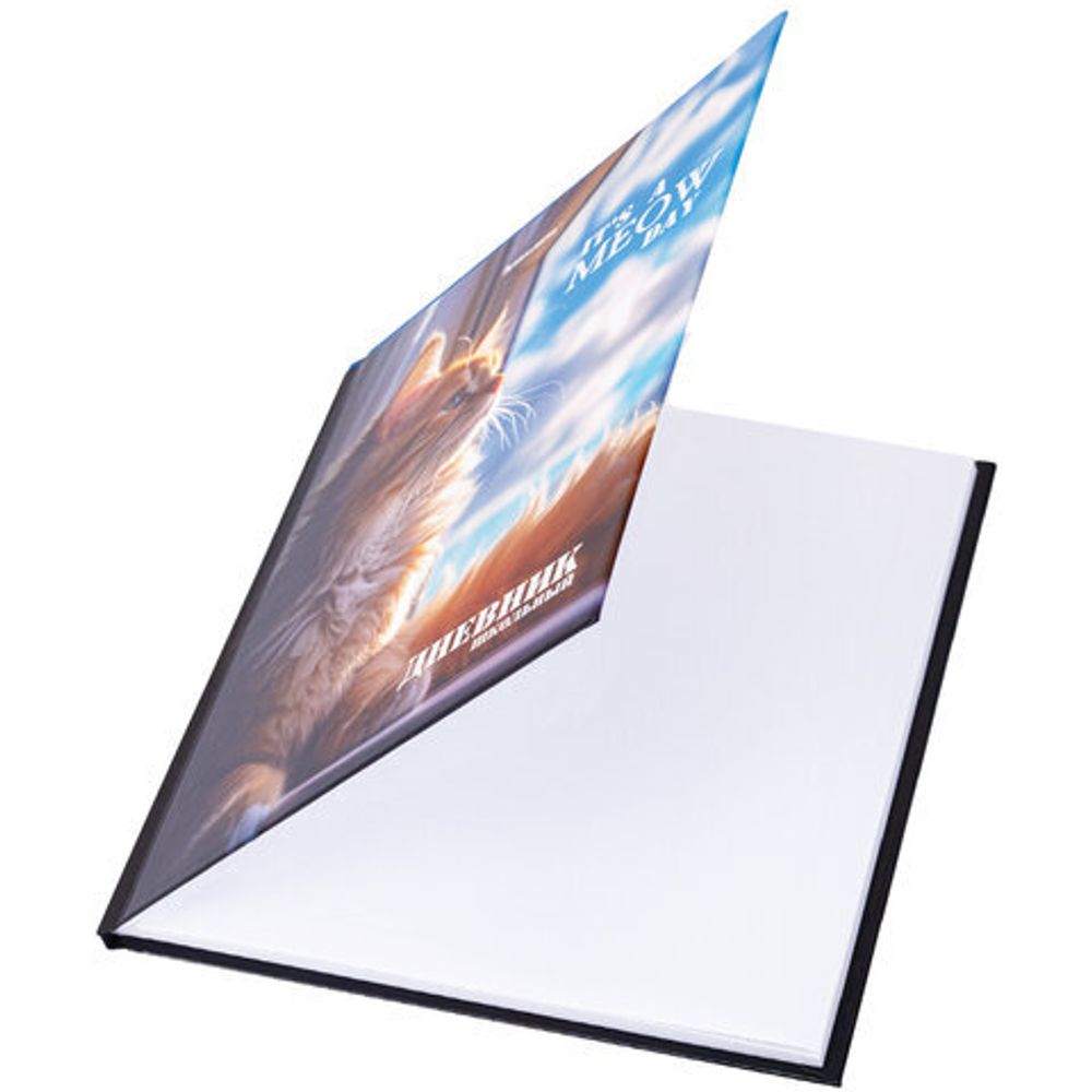 Дневник 1-4 класс 48 л., твердый, BRAUBERG, глянцевая ламинация, с подсказом, "Котик", 107156