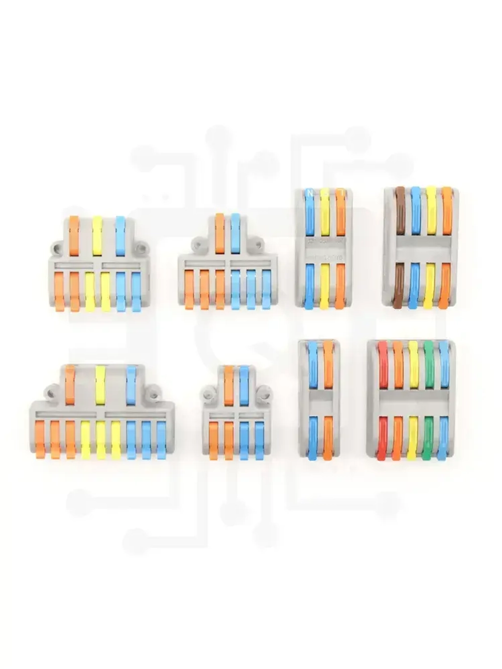 Клеммы для проводов, 2 на 4 контакта, 0.08-2.5(4.0)мм, 32А (5 шт.)