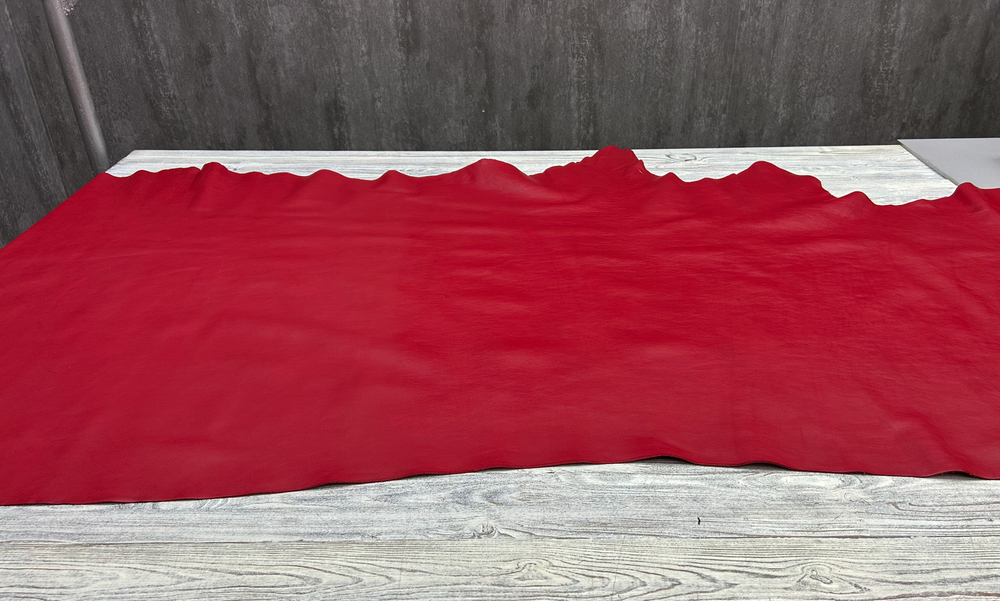Наппа цв. Красный / Real Nappa Red, тощ. 1,1-1,3 мм, натуральная кожа