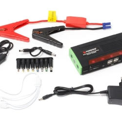 Фонарь светодиодный аккумуляторный с накопителем и функцией пуска а/м(12V,9000mAh,300Amp,max 600Amp, USB-4шт,адаптеры для моб. телефонов и ноутбуков ) Forsage F-01398