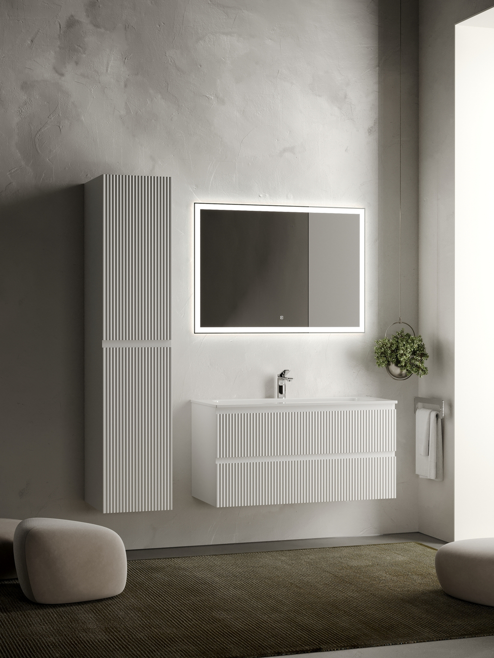 Тумба с раковиной Sancos Snob R 100 см SNR100W bianco