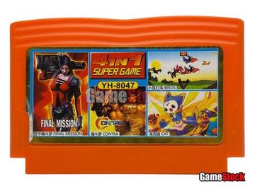 Картридж 8-Bit - 4в1 CONTRA+FINAL MISSION+CAT