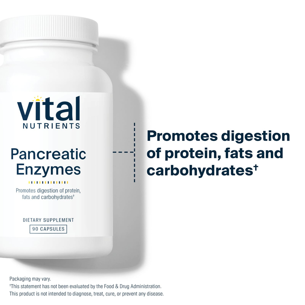 Vital Nutrients, панкреатические ферменты, 90 капсул