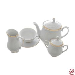 Чайный сервиз Repast Rococo с золот.полос.(15 предметов на 6 персон)