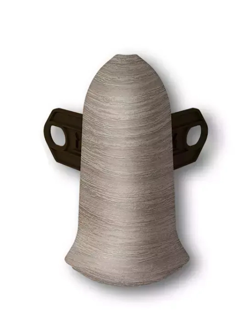 Угол наружный (внешний) с крепежом для плинтуса 55мм "Идеал Классик", 207 Дуб кофейный