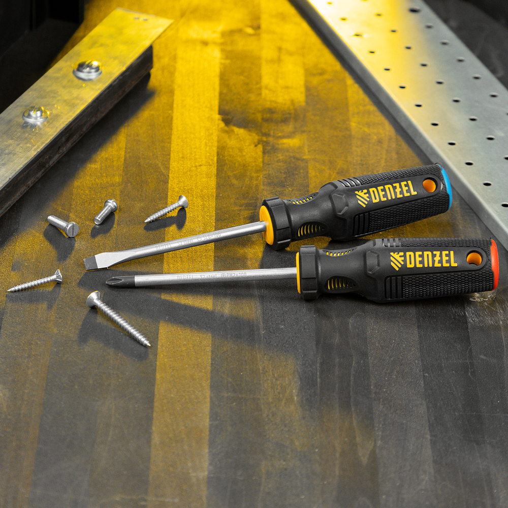 Набор отверток, 2 шт., PH+SL, S2, 3к рукоятка Denzel