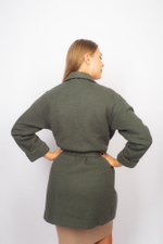 Зеленое трикотажное пальто оптом