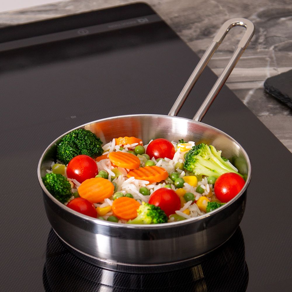 СКОВОРОДА AGNESS PROFESSIONAL 16Х5 СМ,1 Л ВЫСОКОКАЧЕСТВЕННАЯ НЕРЖ СТАЛЬ 18/10 ИНДУКЦИОННОЕ ДНО