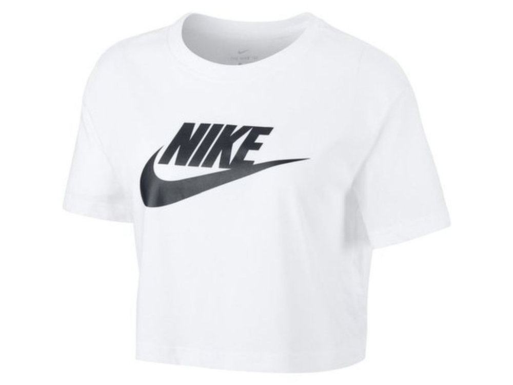 Женская теннисная футболка Nike Sportswear Essential Crop Icon W - white/black