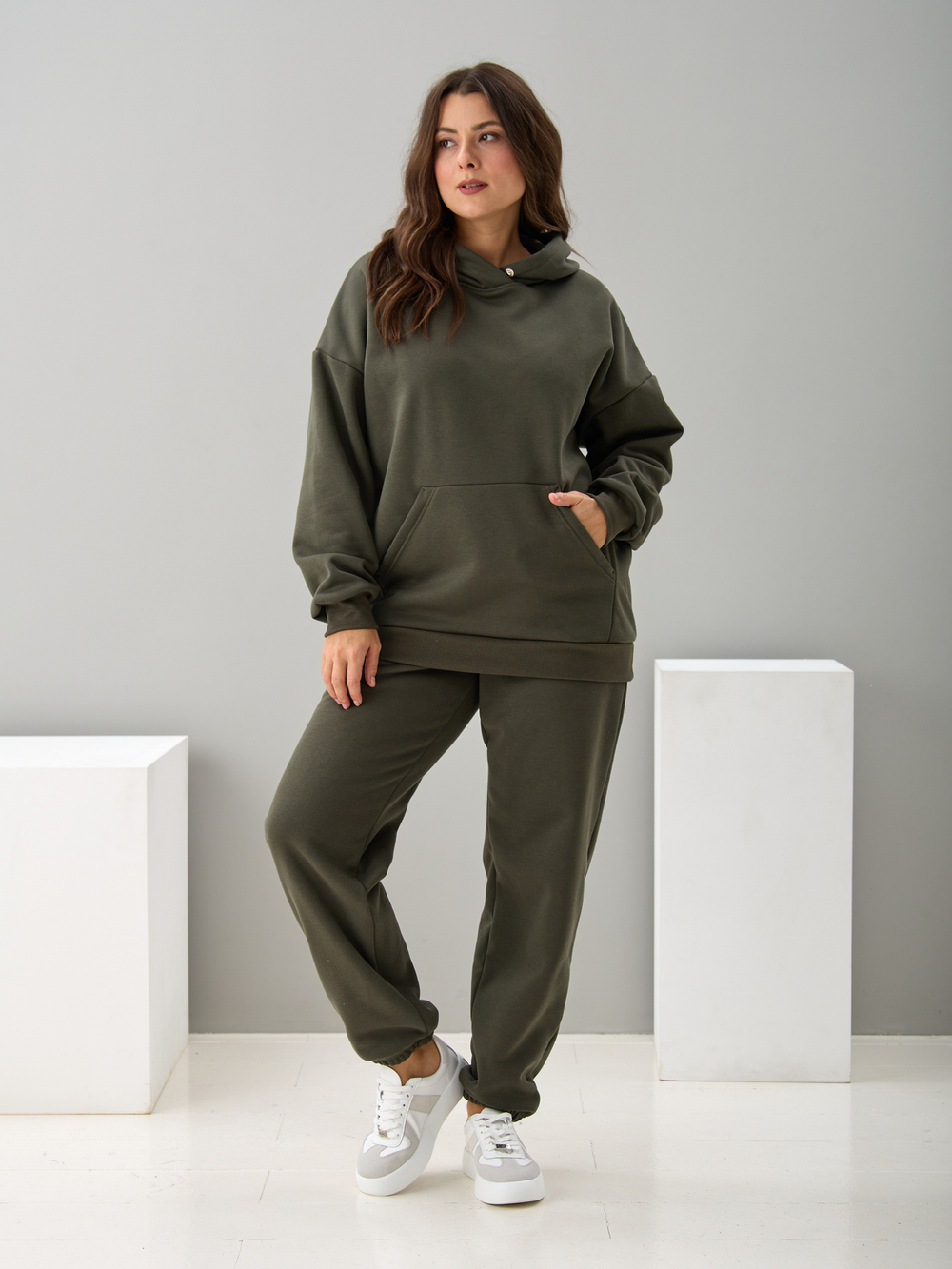 Костюм с брюками КБис-091/хаки-п