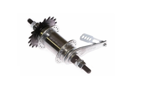 Втулка тормозная SF, сталь, на гайках, 36 отверстий, 14G, ось 3/8"x110x175мм, звезда 18T, хром (30)