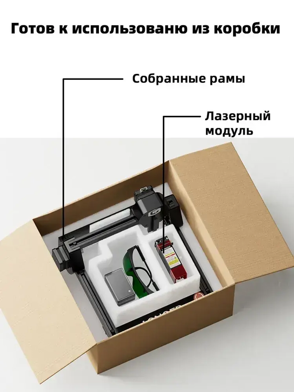 Лазерный гравер Longer Ray5mini, мощность лазера 3.5Вт 130*140mm рабочая зона скорость 12000мм/мин