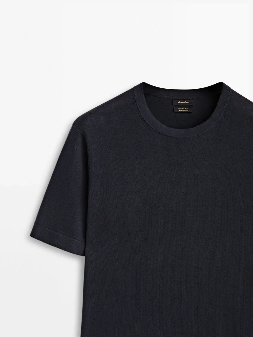 Massimo Dutti Футболка из 100% хлопка, темно-синий