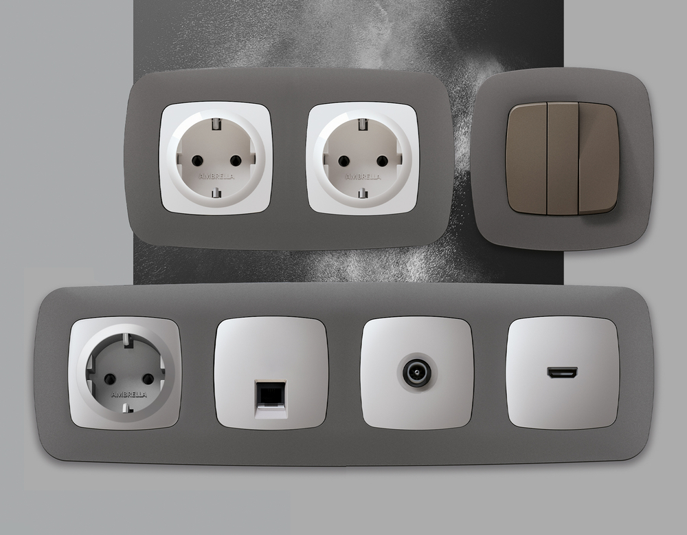 OF140651 Рамка OMEGA Ecta (Антрацит серый) 1-ая