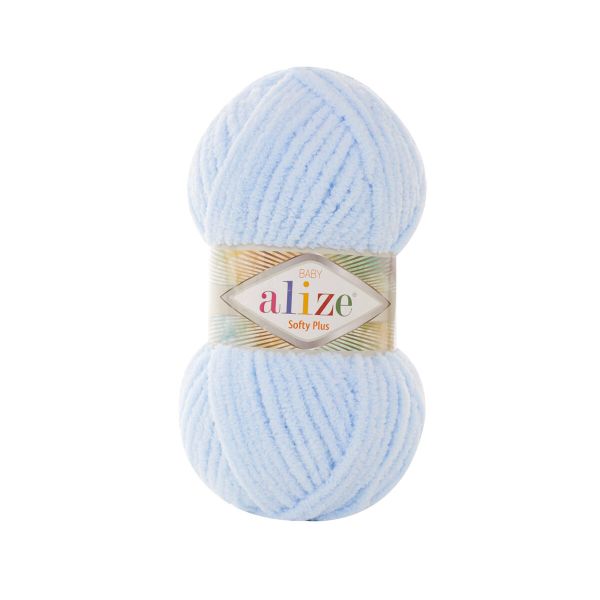 Пряжа Alize (Ализе) Softy Plus / уп.5 мот. по 100 г, 120м, 183 светло-голубой A