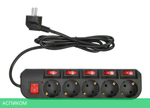 Сетевой фильтр Buro 500SH-3-SW-B черный