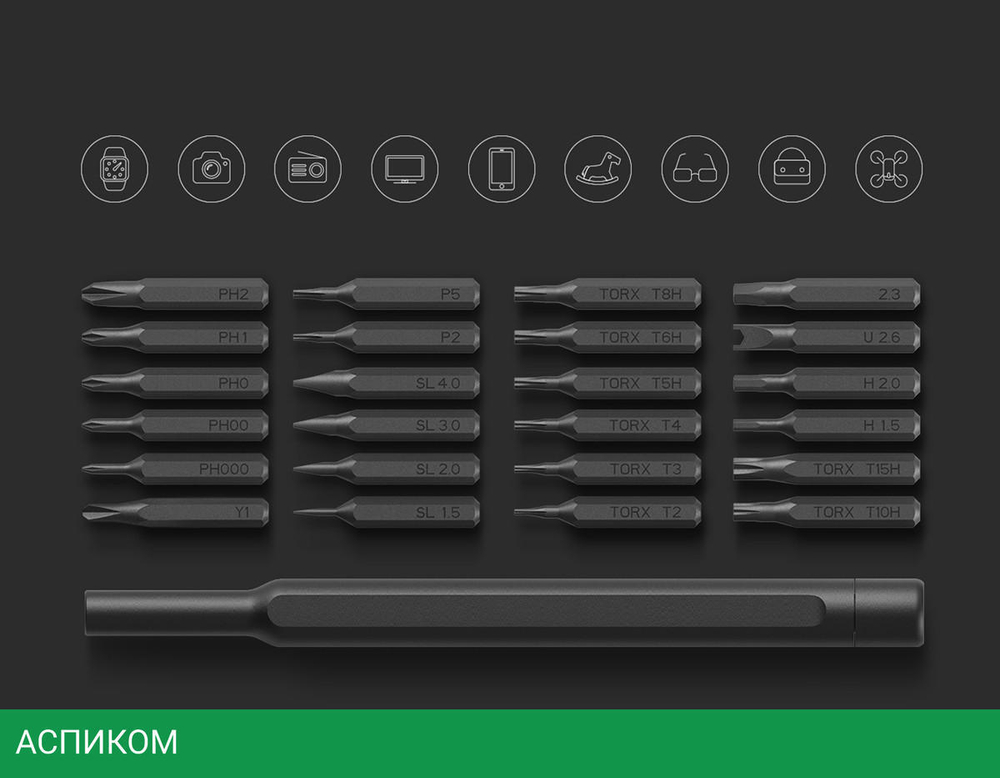 Набор инструментов Xiaomi Mi Precision Screwdriver Kit MJJXLSD002QW (BHR4680GL)