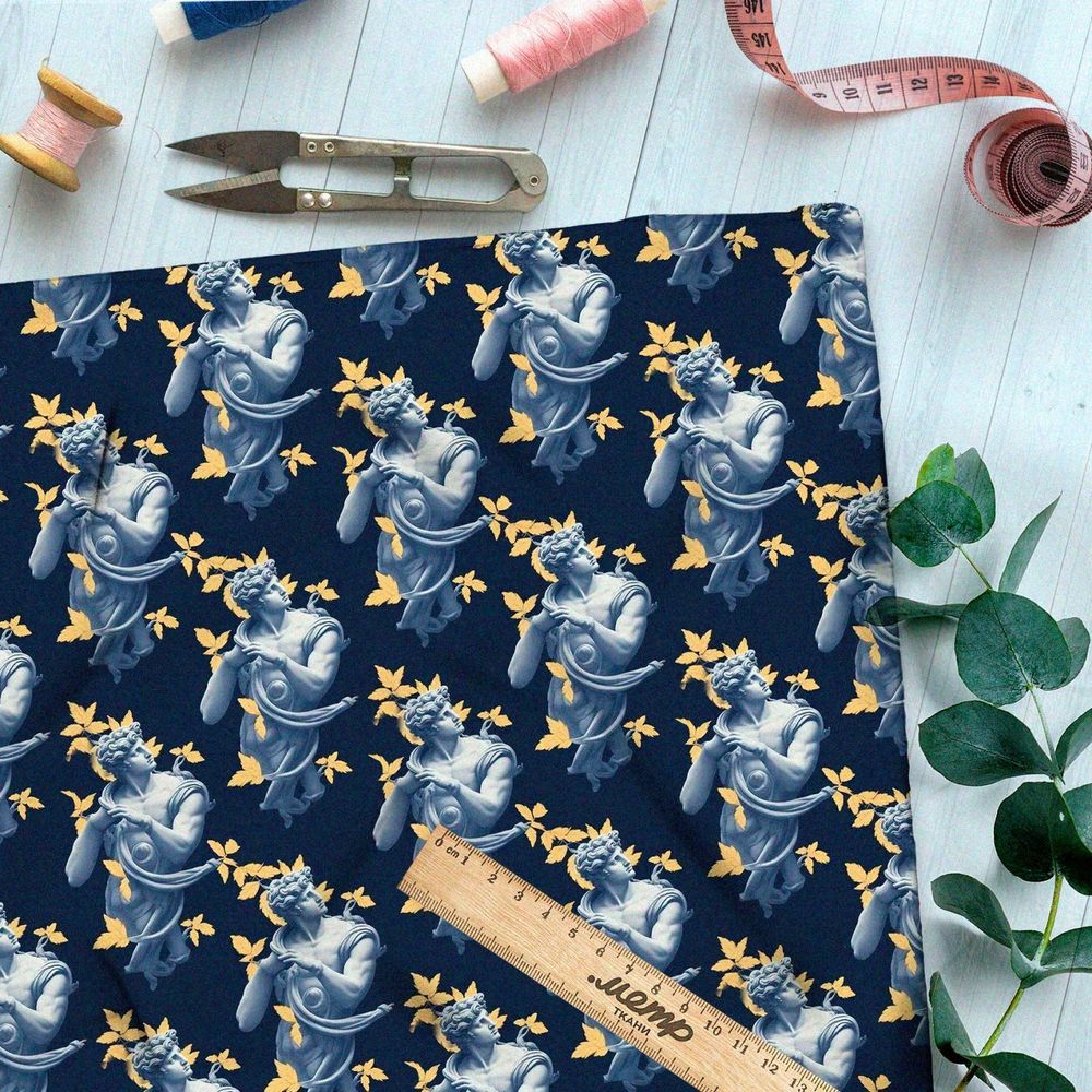 Ткань премиум шелк искусственный Армани вдохновение античности