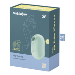 Вакуумно-клиторальный стимулятор с вибрацией Satisfyer Pro To Go 2, мятный