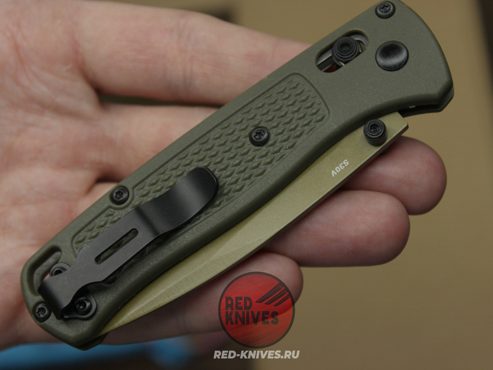 Нож Benchmade 535 Bugout Tactical Green А+++ - болотная рукоять, клинок бронза