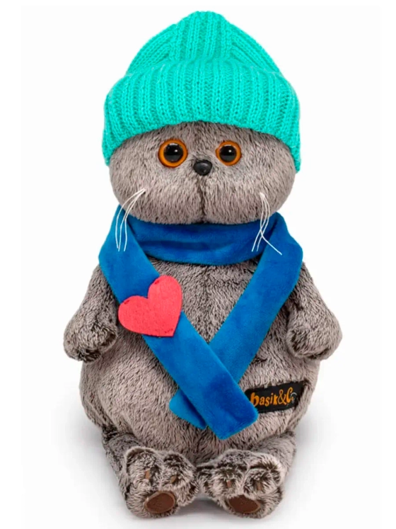 Мягкая игрушка Басик в шапке и шарфе Ks19-250
