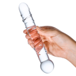 Стеклянная прозрачная палочка-фаллос Callisto Clear Glass Dildo - 18 см. (Цвет: прозрачный)
