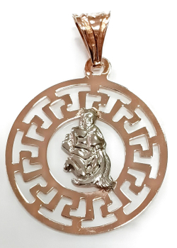 Ювелирная подвеска "Водолей", серебро с позолотой