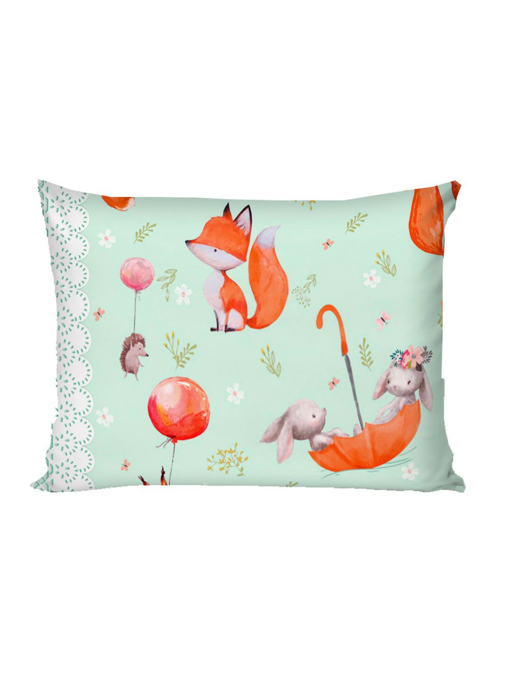 Постельное белье перкаль Сказка "Лисятки" 1,5-сп Наволочка 50х70 см 1 шт Простынь на резинке 90x200 см Пододеяльник 145x205 см