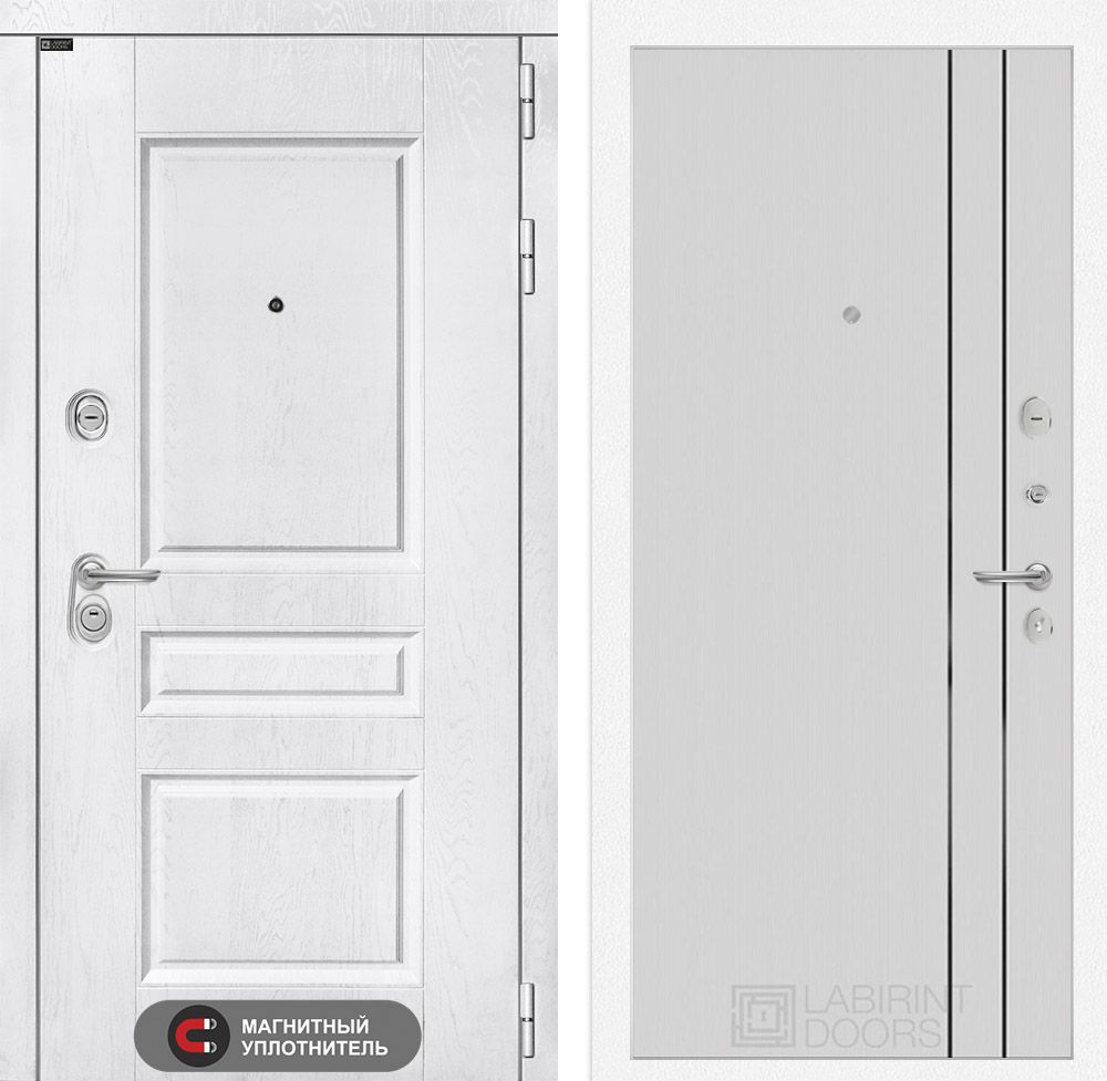 Входная дверь Лабиринт ВЕРСАЛЬ - 10 Белый софт рельеф