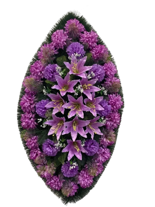 Ритуальный венок из искусственных цветов «Классика №54» (110 см)