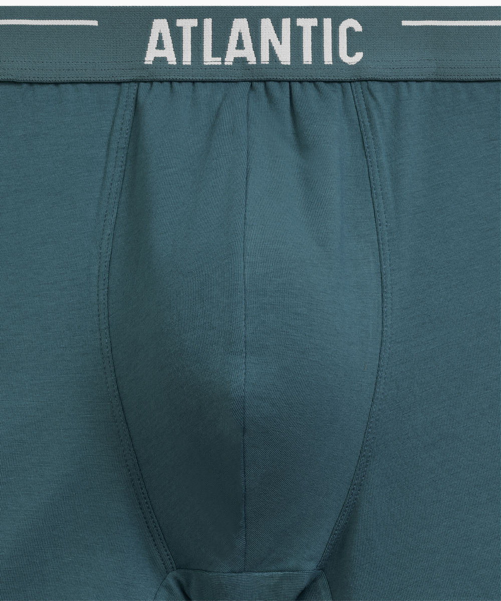 Мужские трусы шорты Atlantic, набор из 5 шт., хлопок, морская волна + бирюзово-зелёные + чёрные + серые меланж + тёмно-голубые, 5SMH-004