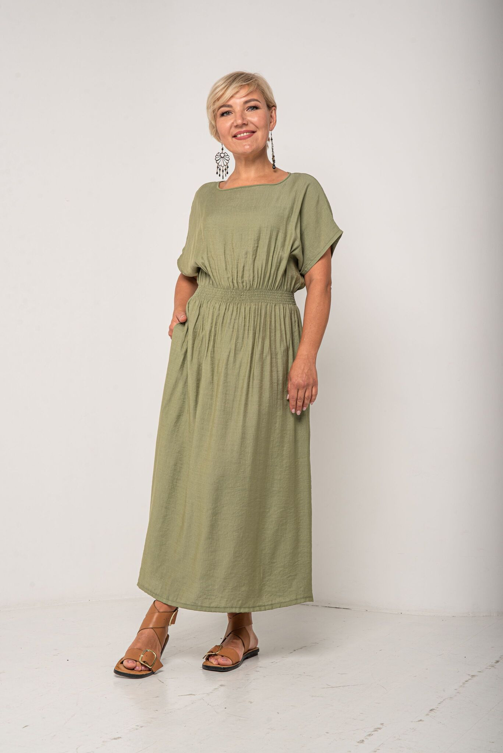 Платье женское летнее длинное из вискозы (повседневное, пляжное, городское)