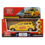 Модель ин. мет. "Lada Xray Спорт" 12см, двери, багаж, желтый, коробка XRAY-SPORT (Технопарк)