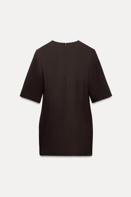 ZARA КОРОТКОЕ ПЛАТЬЕ — ZW COLLECTION, КОРИЧНЕВЫЙ