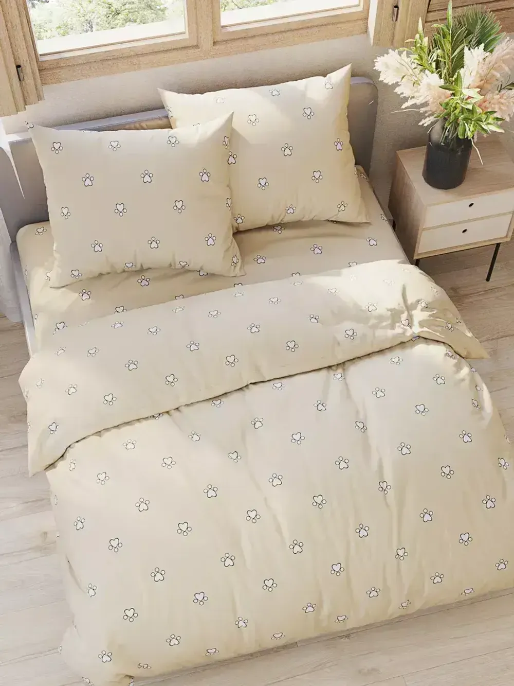 Наволочка комплект 2шт перкаль Сказка "Котики (компаньон)" 45х45 см на молнии