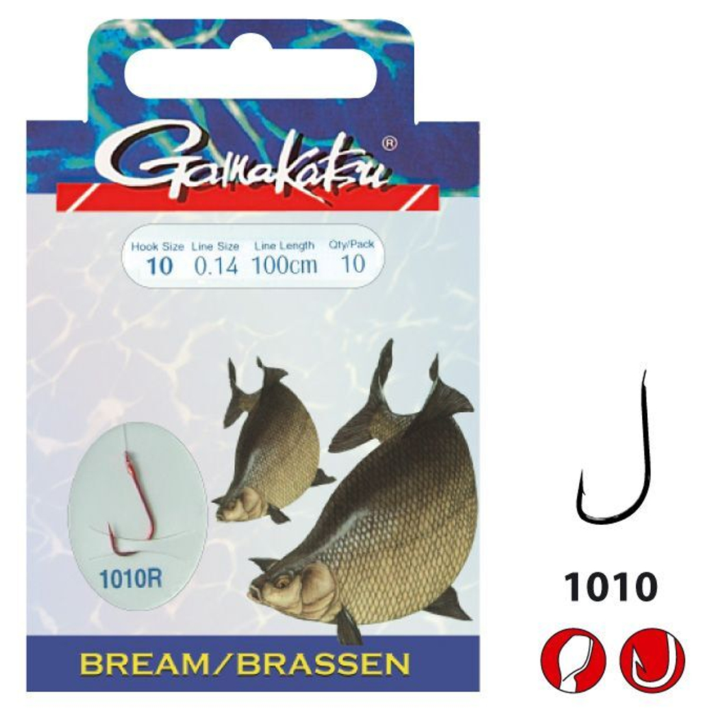 Крючок Gamakatsu Hook BKD-1010R Bream 100 cм №10 d0.16