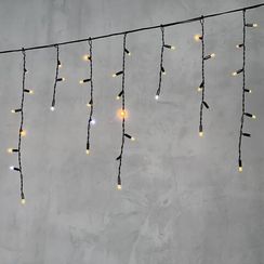 Светодиодная бахрома с колпачком 3,1*0,5 м., 120 желтых LED ламп, мерцание, черный провод ПВХ, IP65, LTC (PIL120BLWCAP-11-2Y)