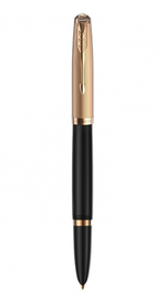 Перьевая ручка Parker 51 DELUXE BLACK GT, перо: F, цвет чернил: black, в подарочной упаковке.