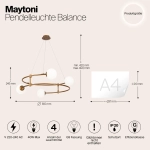 Подвесная люстра Maytoni BALANCE MOD317PL-04G