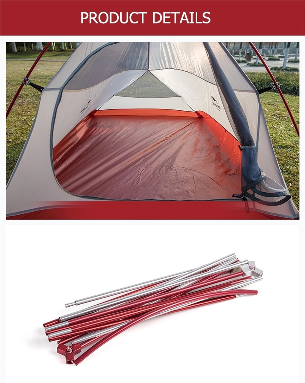 Палатка Naturehike Cloud Up 3-местная, алюминиевый каркас, сверхлегкая