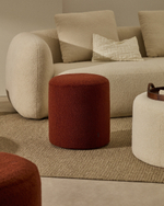 Kaeli Пуф для ног со съемным чехлом из терракотового букле Ø 43