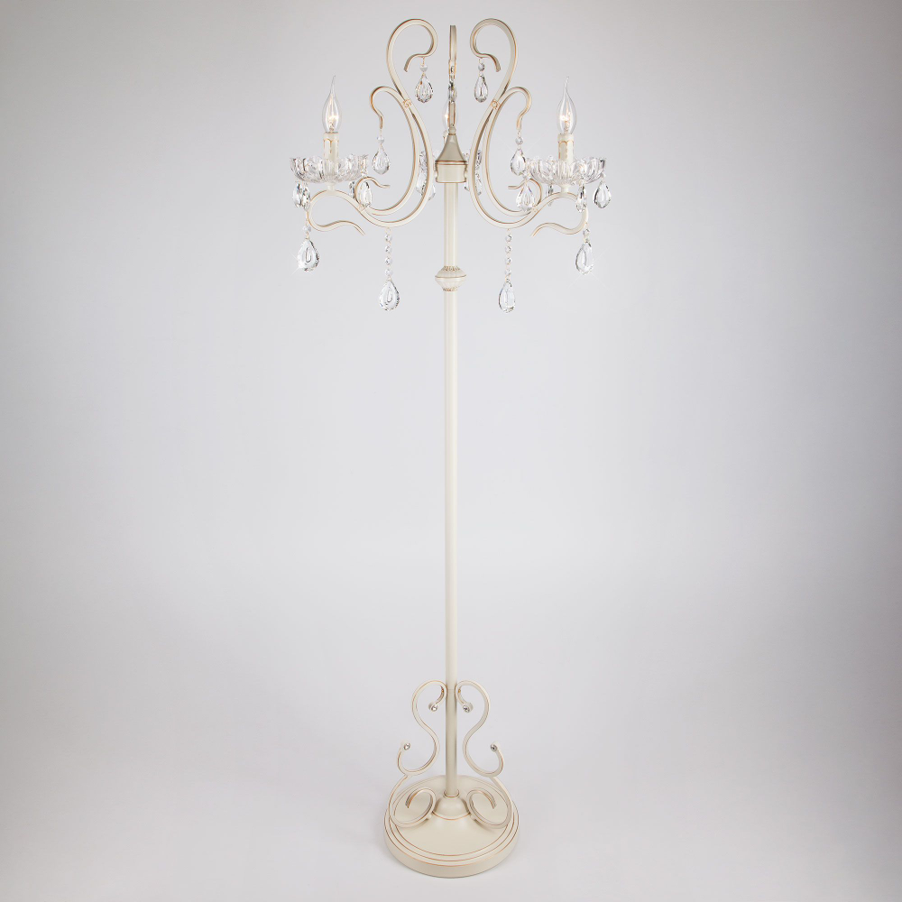 Торшер с хрусталем белый 12205/3F белый
