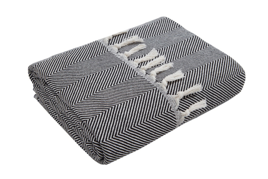 Плед-покрывало из хлопка "Venera", Ёлочка, цвет Антрацит