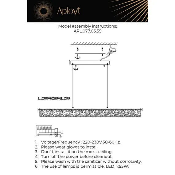 Люстра подвесная APL.077.03.55