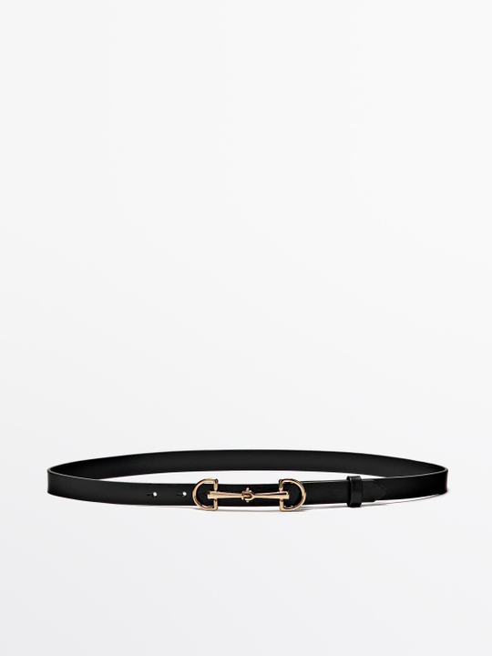 Massimo Dutti Ремень из кожи наппа, черный