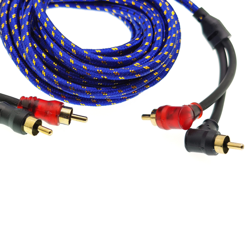 Шнур 2RCA-2RCA в оплётке 6мм 5-метр