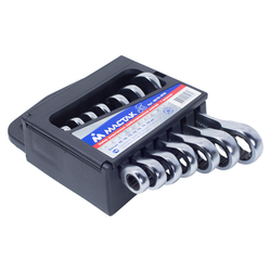 МАСТАК (0215-07H) Набор комбинированных трещоточных укороченных ключей, 10-19 мм, 7 предметов