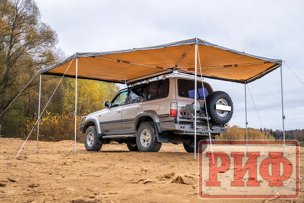 Маркиза автомобильная комбинированная (прямоугольная с веерной частью) 2,0х2,0 м (левая) РИФ