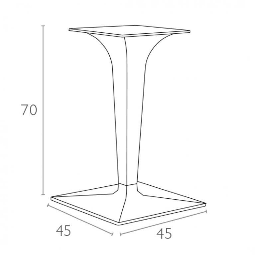 Подстолье прозрачное, Siesta Contract Ice, серый