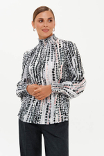 23429 Блузка женская (серый  принт)